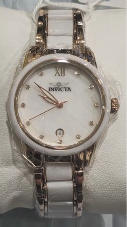 Invicta Celestial SPECIAL Quartz Ceramic Women's Watch Rose Gold White Two Tone