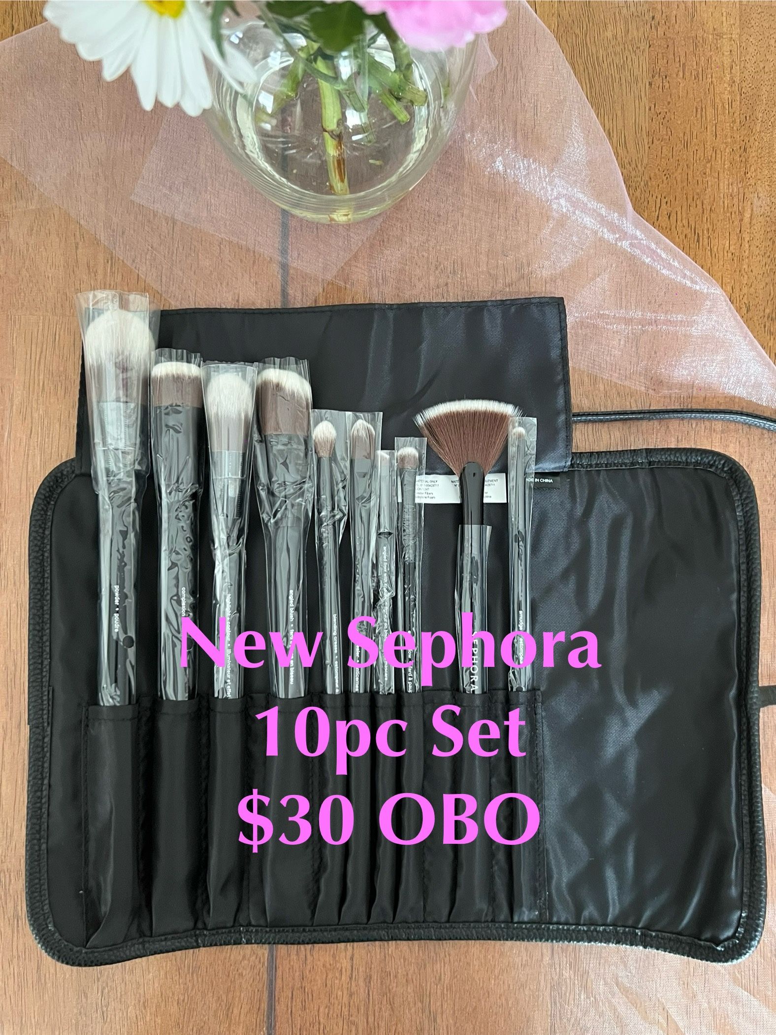 Sephora 10 Pc Travel Makeup Brush Set👸 NEW!