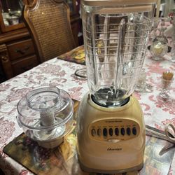 Vintage Osterizer Blender And Chopper Set Glass Pitcher 