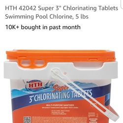 HTH 42042 Super 3" Chlorinating Tablets Swimming Pool Chlorine, 5 lbs

