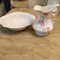 Princess house Pitcher And basin bowl