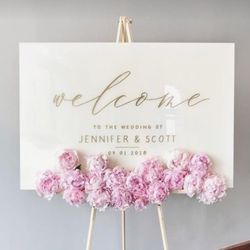 Custom Acrylic Sign | Wedding Welcome Sign | Event Signage | Personalized Party Decor