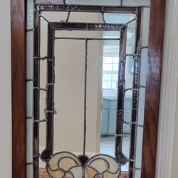 Antique Leaded Stain Glass / Mirror