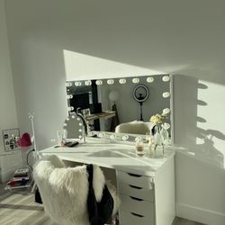 IKEA Vanity Desk With Impressions vanity Mirror 