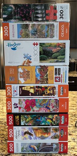 300/500pc Mixed Lot Puzzles - Lot of 9   $25  (Lot#3)