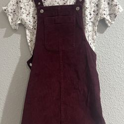 Gap Kids Corduroy Jumper Dress in Burgundy Size 10/12