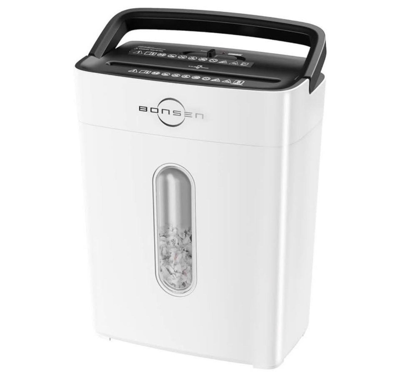 BONSEN, 8-Sheet Cross Cut Shredder, with 4 Gal Bin, White (S3101-W)