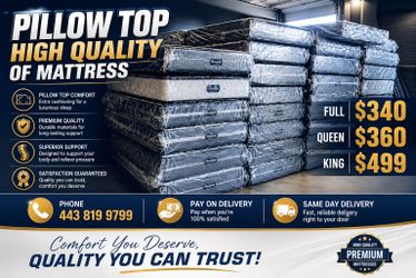 🛏️ Sleep Better Tonight — Pillow Top Mattress Delivery Available Today - Pay After Delivery 🚚