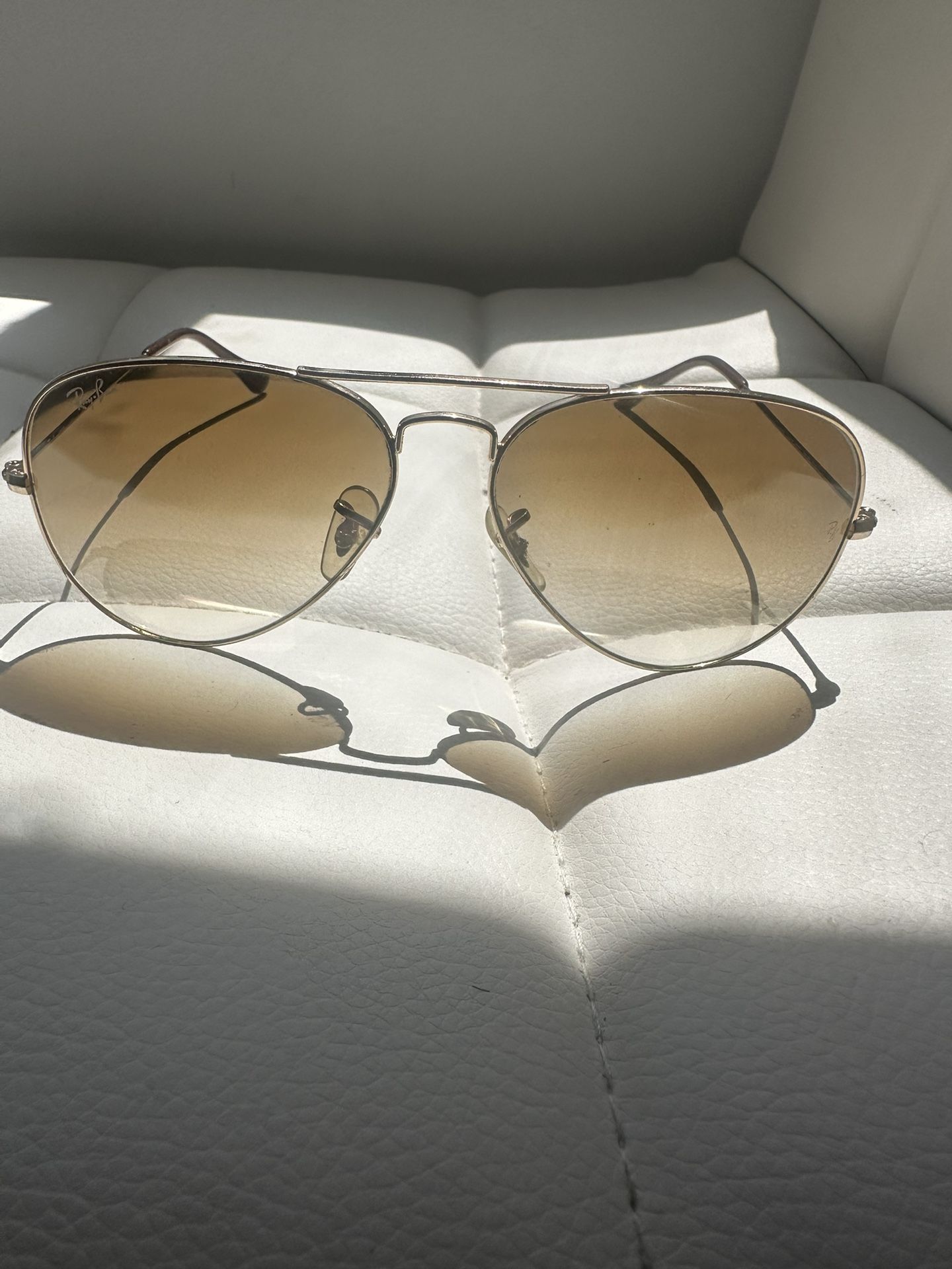 Ray-Ban Aviator Sunglasses Gold/Brown Authentic