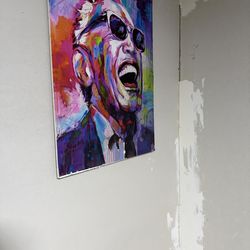 Classic painting of Ray Charles without the frame