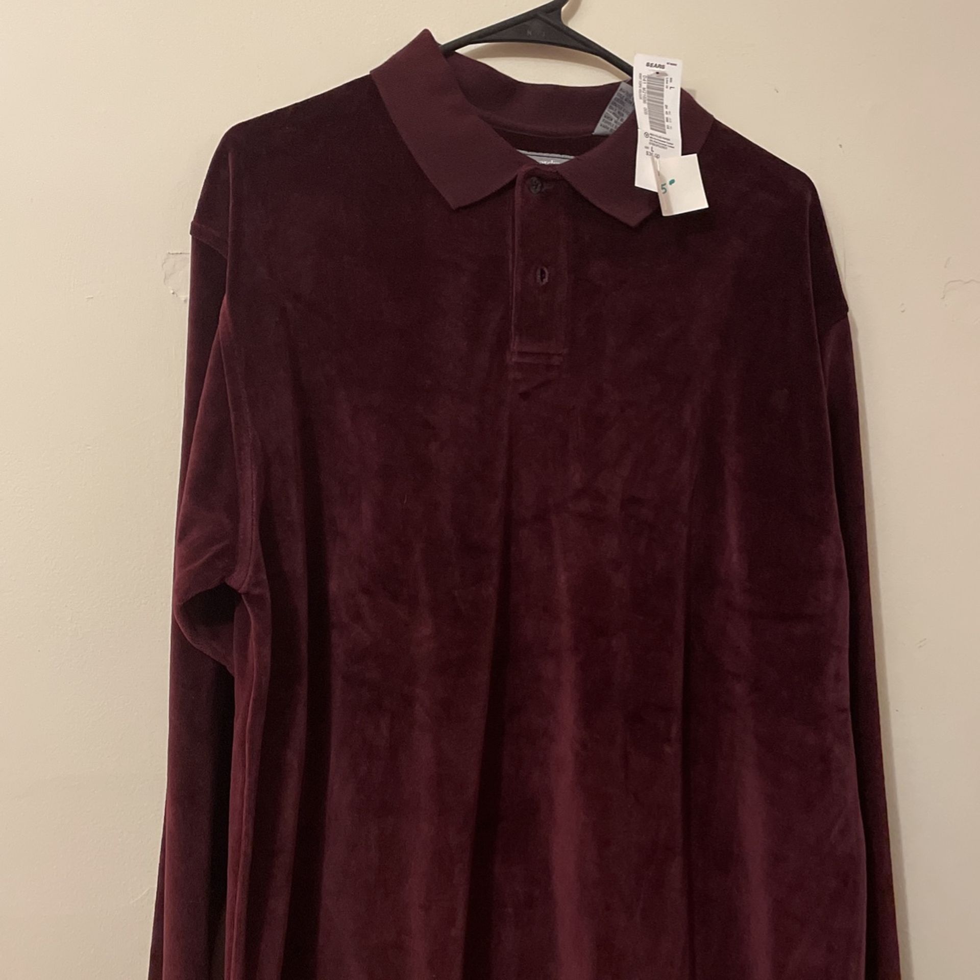 New Men’s Velour Shirt Size Large
