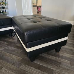 2x tufted storage ottoman
