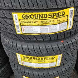 225-60-16 !!! GROUNDSPEED A/S !!!  $300 LAS 4 LLANTAS MONTADAS Y BALANCEO INCLUIDO 👌 