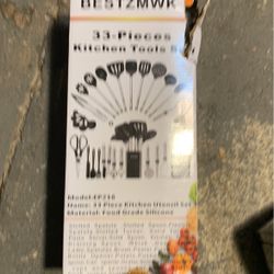 Kitchen Utensil Set-Silicone Cooking Utensils-33 Kitchen Gadgets & Spoons for Nonstick Cookware-Silicone and Stainless Steel Spatula Set-Best Kitchen