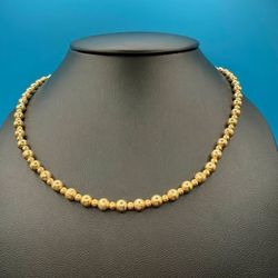 JCM 14K Gold Beaded Necklace