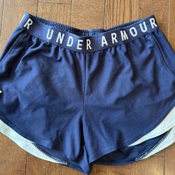 Women’s Medium UA Navy & White Shorts $8