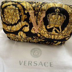 VERSACE Virtus Barocco Quilted Evening Clutch Bag
