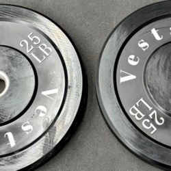 Bumper Plates Pair (Black) 25 Ib only $1.19 Vesta Fitness