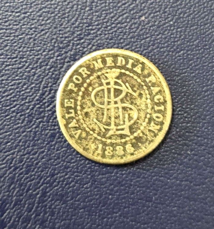 Token Central Santa Lucia-gibara-1886-cuba-vale Por Media Racion