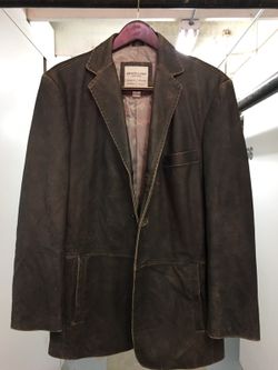Brown leather jacket