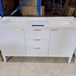60” Beautiful Bathroom Vanity in White Color with Marble Top in White  $899 