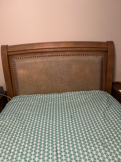 Bed and mattress brown queen size