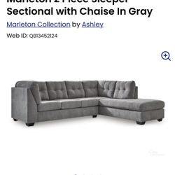 Marleton 2 Piece Sleeper Sectional with Chaise In Gray
