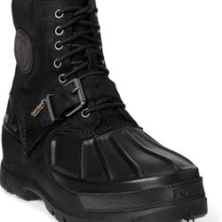 NEW Polo Ralph Lauren Men's Oslo High Leather/Suede Waterproof Boots (Black) Size 9D 