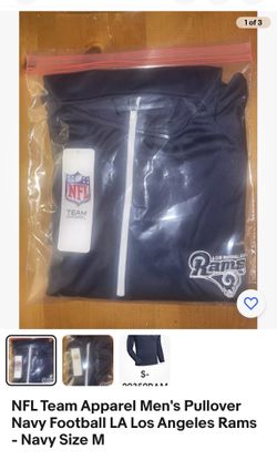 LA RAMS NFL Team Apparel Men's Pullover Navy Football LA Los Angeles Rams - Navy Size M