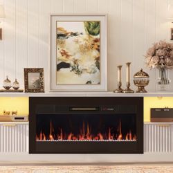 Beautiful TV Stand With Fire Place 