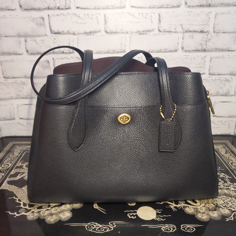 Coach, Leather & Suede Bag, Black, Comes with Original White Cover Bag (Mother's Day Collection)