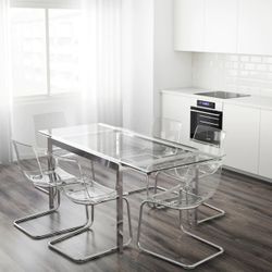 Expendable Glass Top Dining Table ONLY
