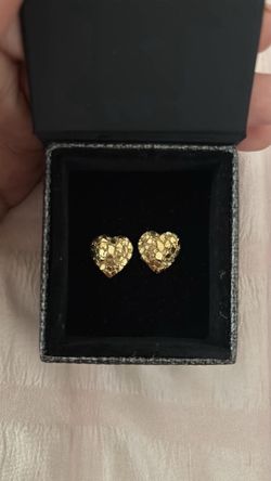 Heart Gold Nugget Earrings