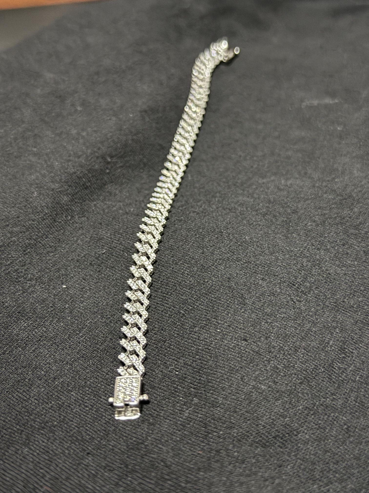 7inches Moissanite 925 sterling silver bracelet 8mm
