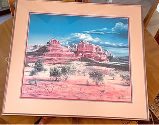 VTG 1992 Douglas E. Andrews Sedona  Lithograph framed signed numbered called “Thinking of You”