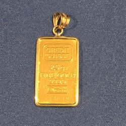 Credit Suisse 2.5g Gold Bar Pendant 999.9 Fine Gold
