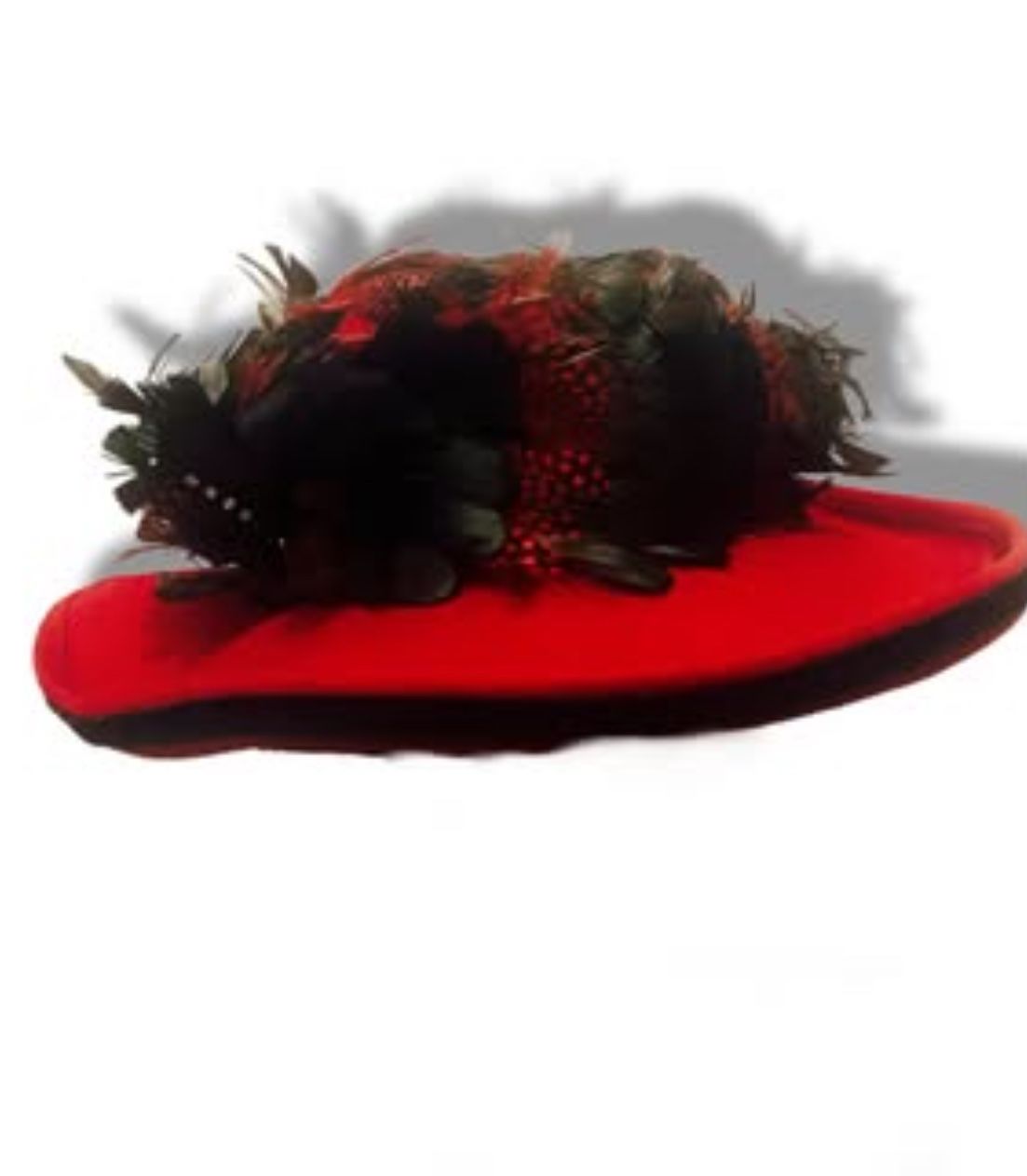 Red Fascinator Hat - Dramatic and Unique
