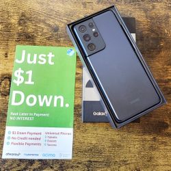 Samsung Galaxy S21 Ultra 5G 128gb  Unlocked, FREE Smartwach/ Headphones. Pay $1 Today Rest in payments. NO CREDIT NEEDED FINANCING
