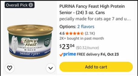 Purina Fancy Feast Senior 7+ Wet Cat Food – 24 Cans