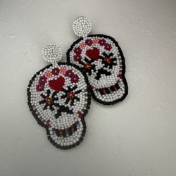Hand Beaded Earrings From Fort Hall. 
