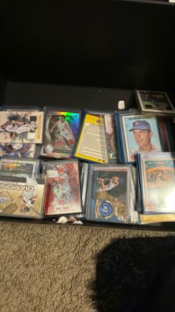box filled with sport cards