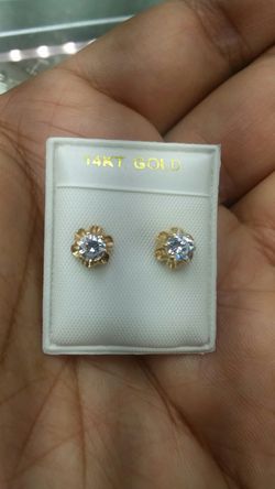 14k Gold CZ studs