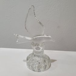 Vintage Cambridge Glass Flying Seagull Flower Frogs