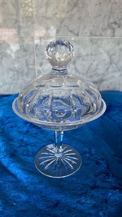 Crystal Glass Pedestal Candy Dish with Lid