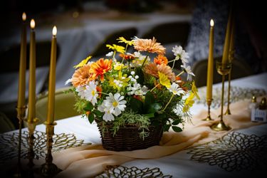 3 Large Daisy Floral Basket Centerpieces / Wedding Quinceañera Party Decor