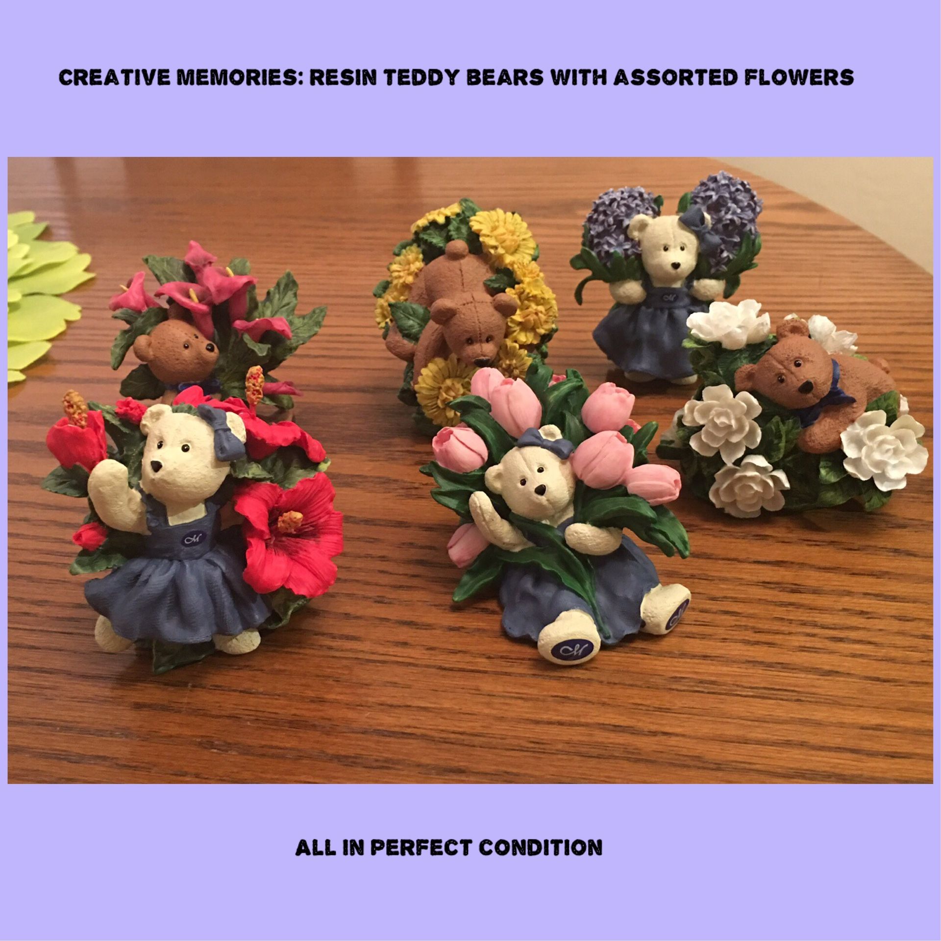 Retired Creative Memories: Resin Teddy Bear Figurines