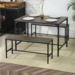 Homy Casa Lomaner 43.3" Dining Table Folding Set Kitchen Dining Room Apartment Small Space