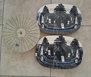 Halloween Platters & Cake Holder Set