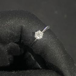 Sliver Moissanite Diamond Adjustable Ring 