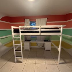 MUST GO: Full-sized Bed/desk Combo With Mattress
